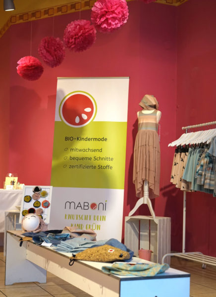 Maboni Popupstore Erfurt, mitwachsende Bio Kindermode 